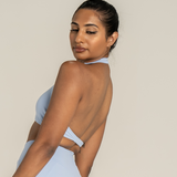 Sculpt Halter Bra - Amalfi Blue