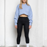 Modal Cropped Hoodie - Cerulean