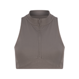 Sculpt Zip Crop - Tarmac