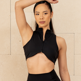 Sculpt Zip Crop - Carbon