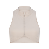 Sculpt Zip Crop - Oatmilk