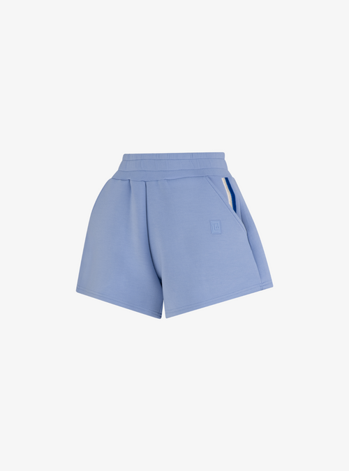 Modal Club Short in Cerulean, light blue shorts with an elastic waistband, front view