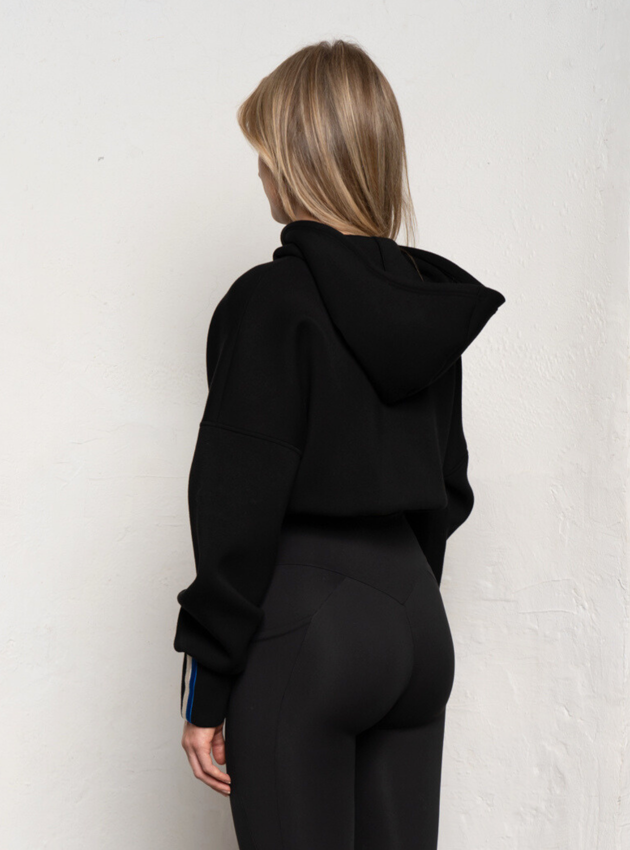 Modal Cropped Hoodie - Carbon