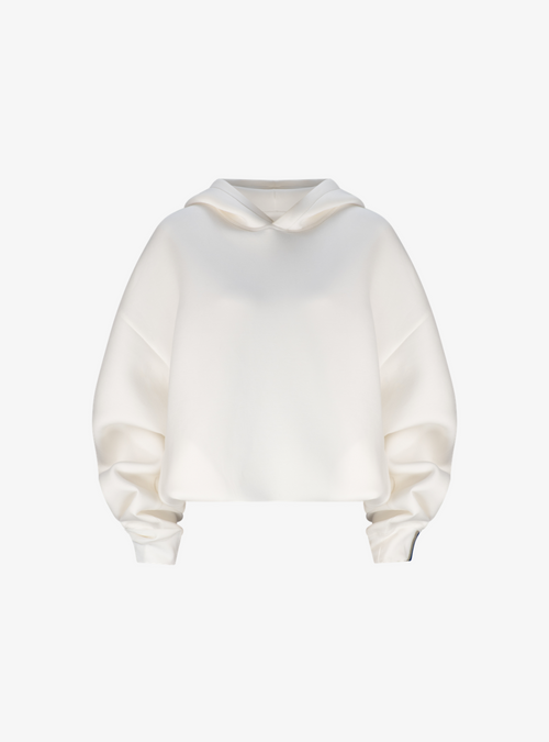 Modal Oversized Hoodie in Pearl, an off-white hoodie, front view
