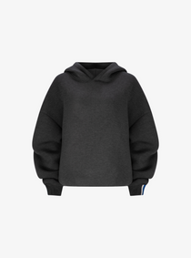 Modal Oversized Hoodie in Slate Marle, a charcoal grey hoodie, front view