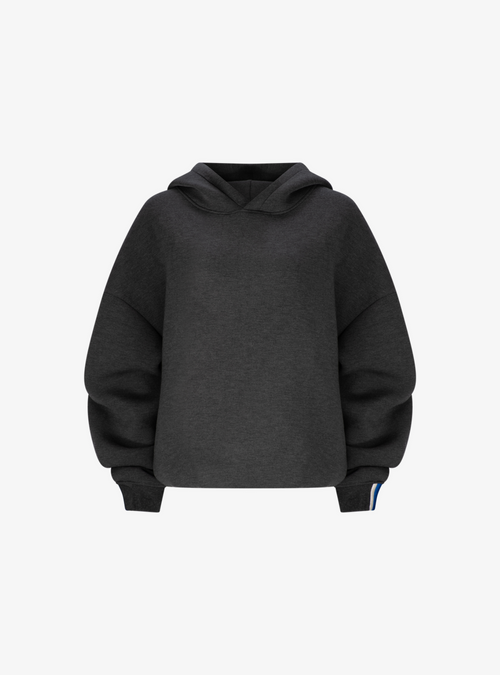 Modal Oversized Hoodie in Slate Marle, a charcoal grey hoodie, front view