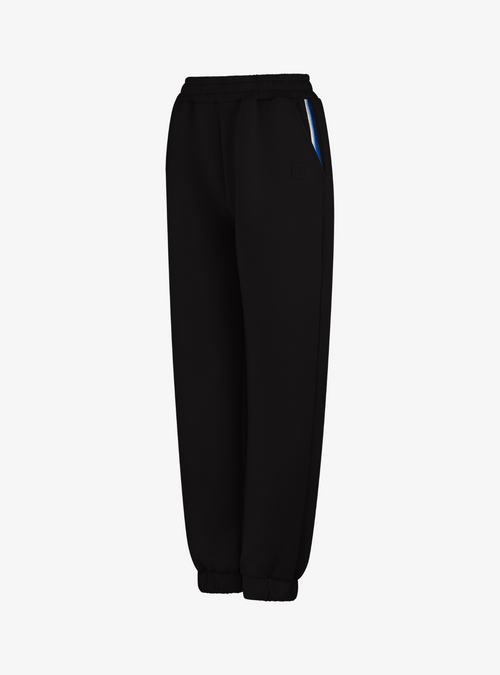 Modal Club Jogger in Carbon, black joggers with cuffed hems, front view