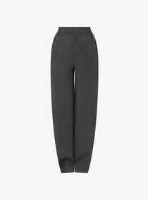 Modal Wide Leg Jogger in Slate Marle, charcoal grey wide leg joggers, front view