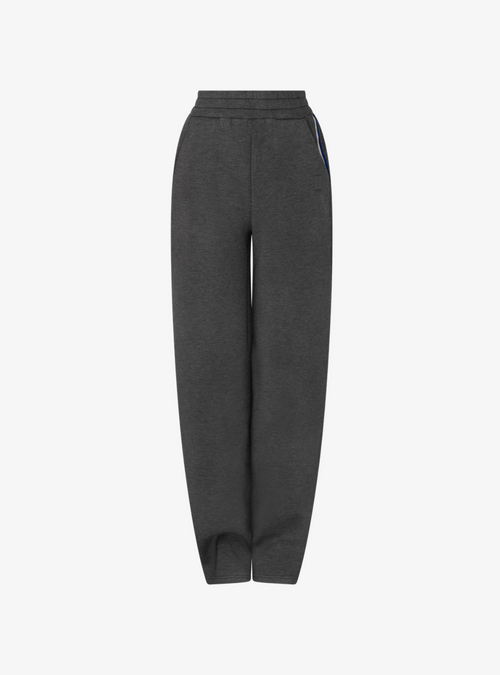 Modal Wide Leg Jogger in Slate Marle, charcoal grey wide leg joggers, front view