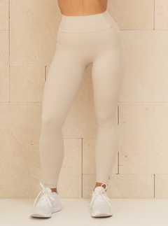 Phantom Pocket Legging in Oatmilk, cream leggings with side pockets, front view on a model