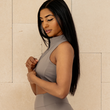 Sculpt Zip Crop - Tarmac