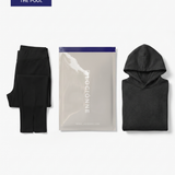 A glimpse of the pool: Villain Pant and Modal Oversized Hoodie beside the mystery bag mailer. Contents vary.